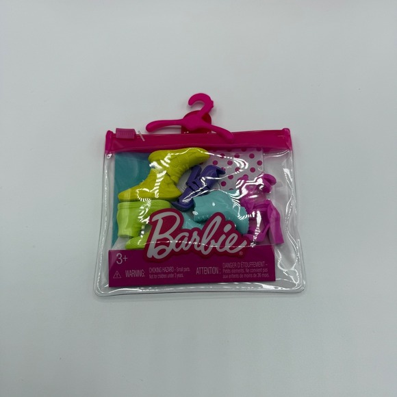 Rare Mattel 2013 Barbie Doll & Shoes Giftset Purses Necklaces Shoes Pink NEW - Picture 4 of 4